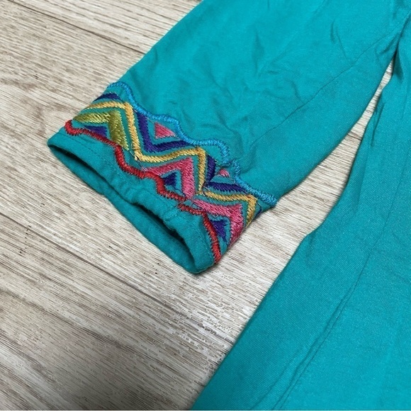 Johnny Was Joy Love Light 1/2 Sleeve Floral Embroidered Twist Front Mini Dress S - Picture 8 of 11